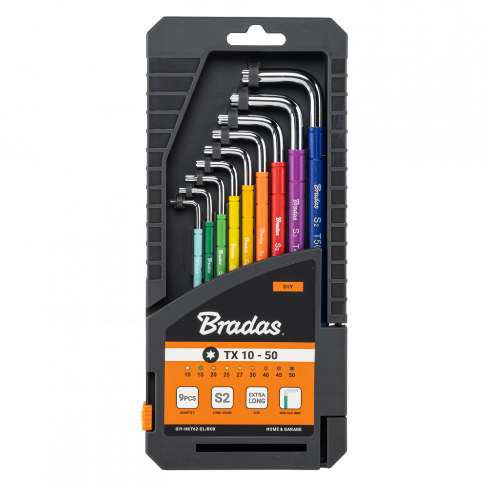 Set of TORX Star Keys TX, Extra Long, 10-50 (9 pcs)