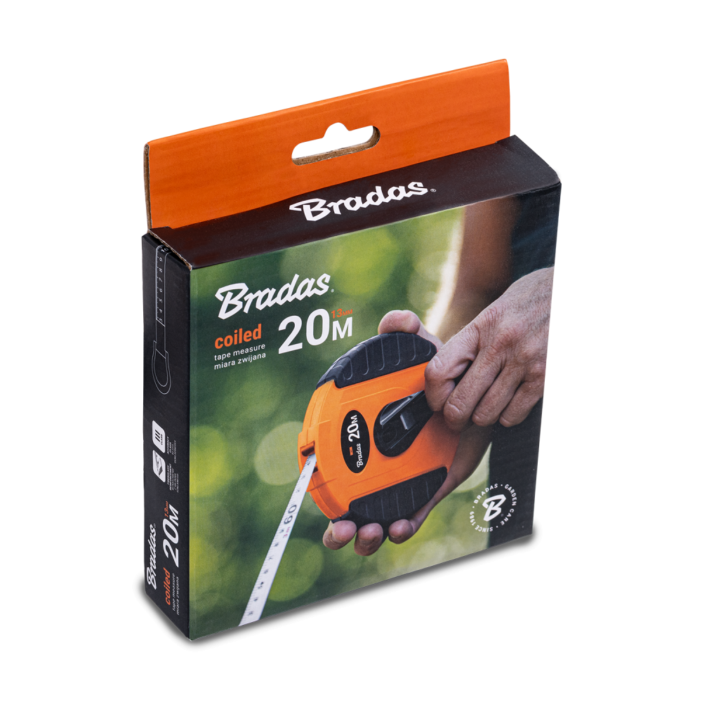 Fibreglass Coiled Tape Measure 13mm Wide Black/Orange (20m-50m)
