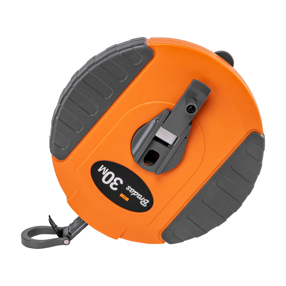 Fibreglass Coiled Tape Measure 13mm Wide Black/Orange (20m-50m)