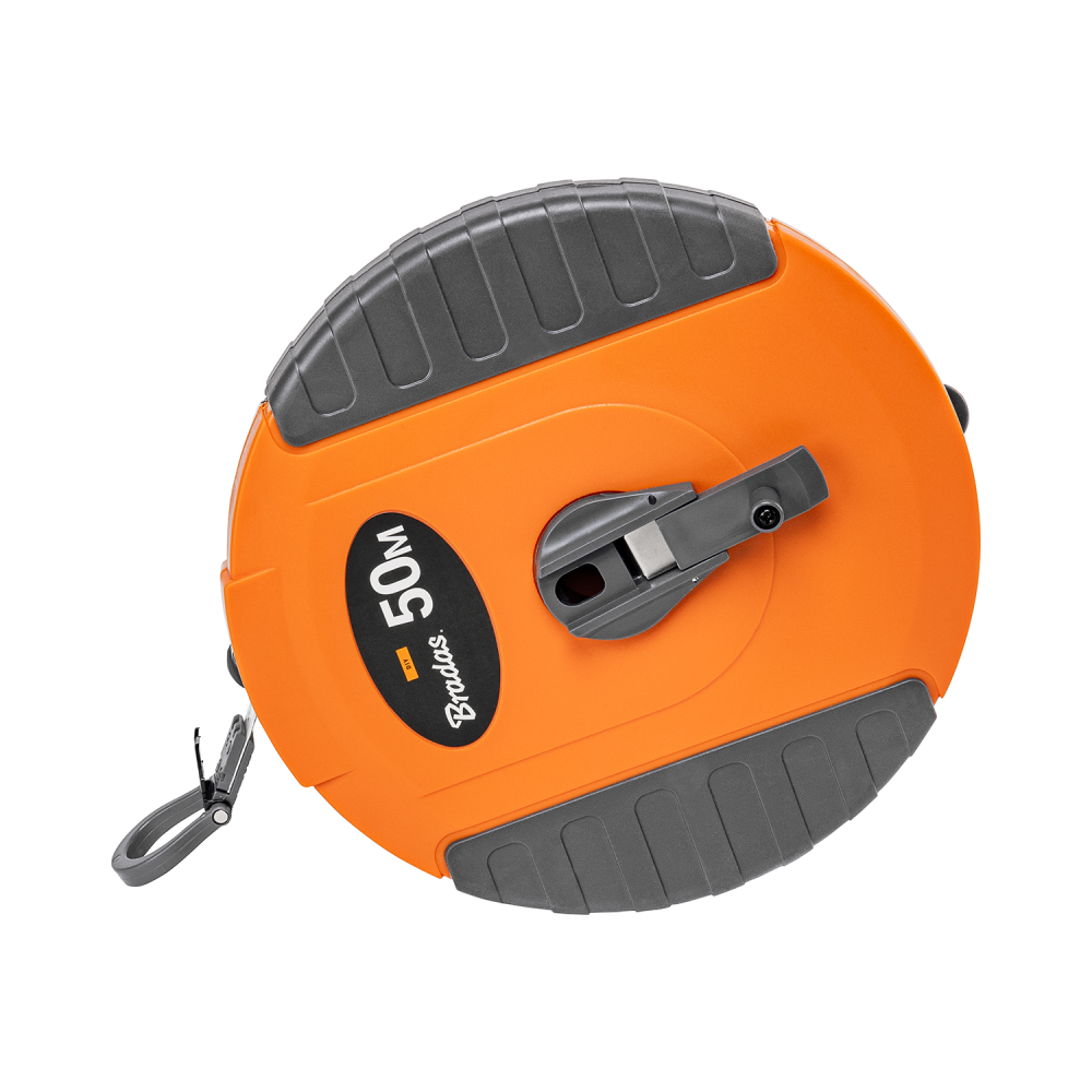 Fibreglass Coiled Tape Measure 13mm Wide Black/Orange (20m-50m)