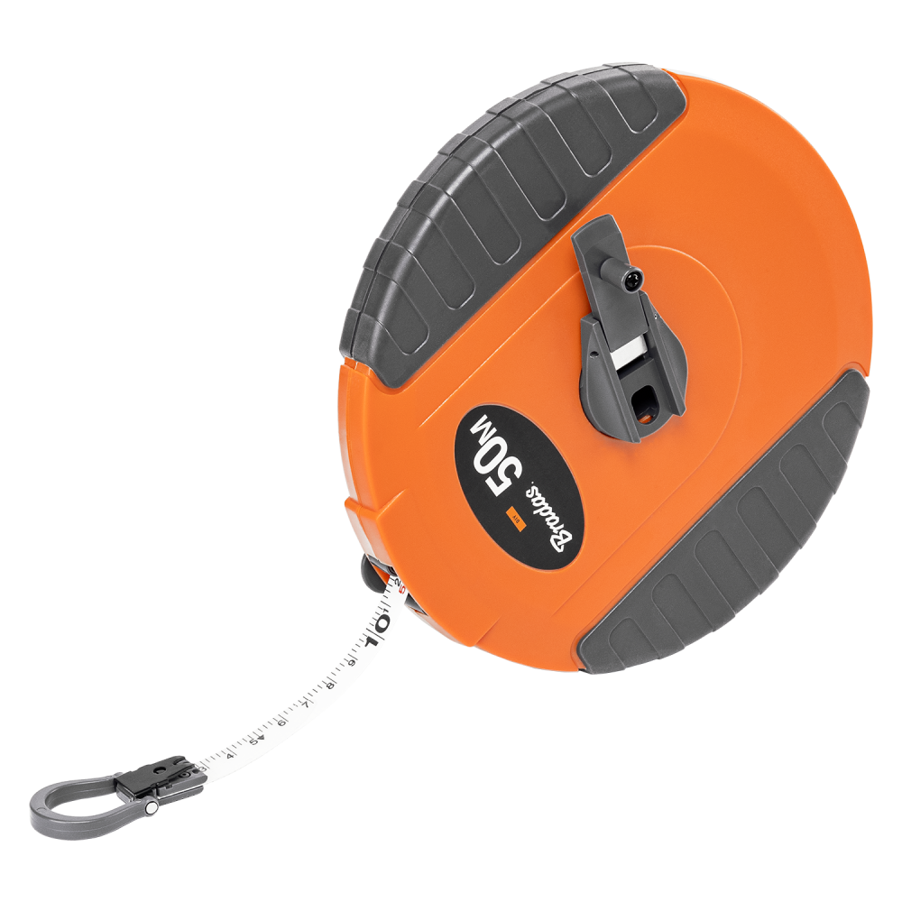Fibreglass Coiled Tape Measure 13mm Wide Black/Orange (20m-50m)