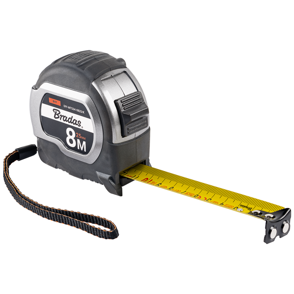 COAL Tape Measure 25mm Wide with Magnetic Tip and Belt Clip (5m-8m)