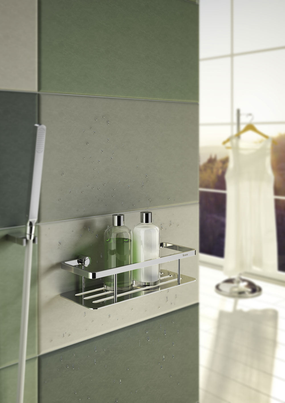 Smedbo Sideline Shower Basket Solid Tray Polished Chrome 250 mm