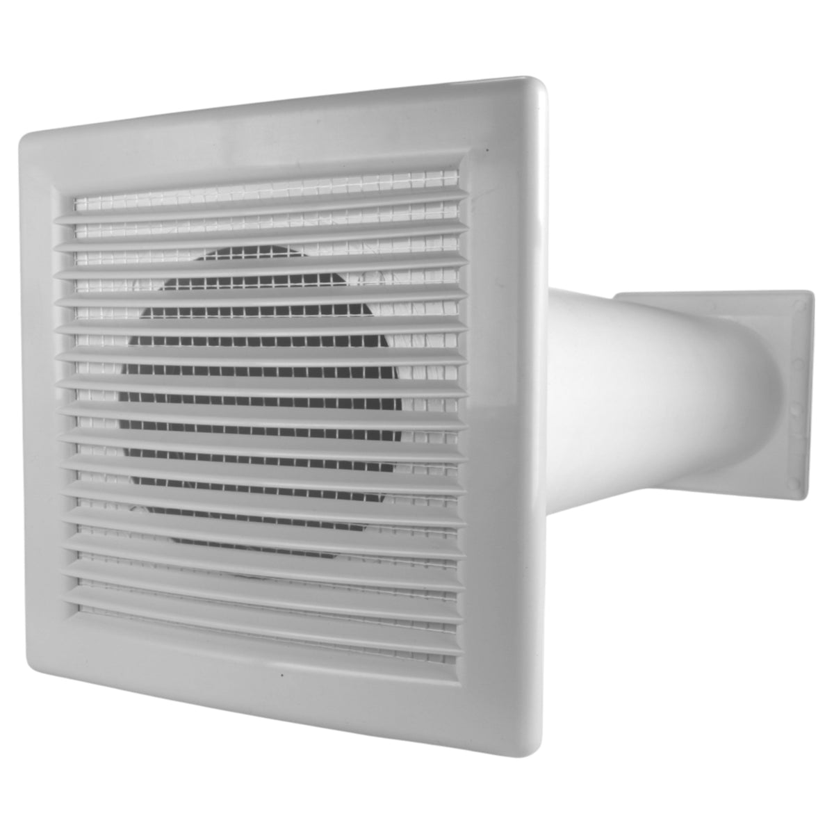 DL0163 Louvre Vent Through Wall Ventilation Kit with 100mm Pipe and White Vent