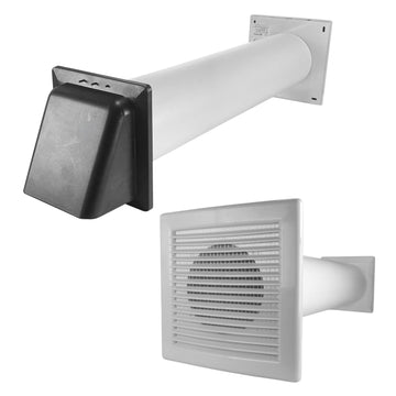 DL0163 Louvre Vent Through Wall Ventilation Kit 100mm Pipe with Graphite Vent