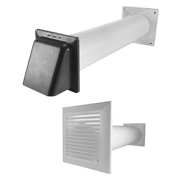 Duo Smart DS4178 Vent Through Wall Ventilation Kit 100mm Pipe with Graphite Vent