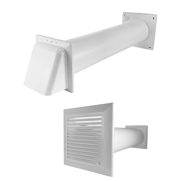 Duo Smart DS4178 Vent Through Wall Ventilation Kit 100mm Pipe with White Vent