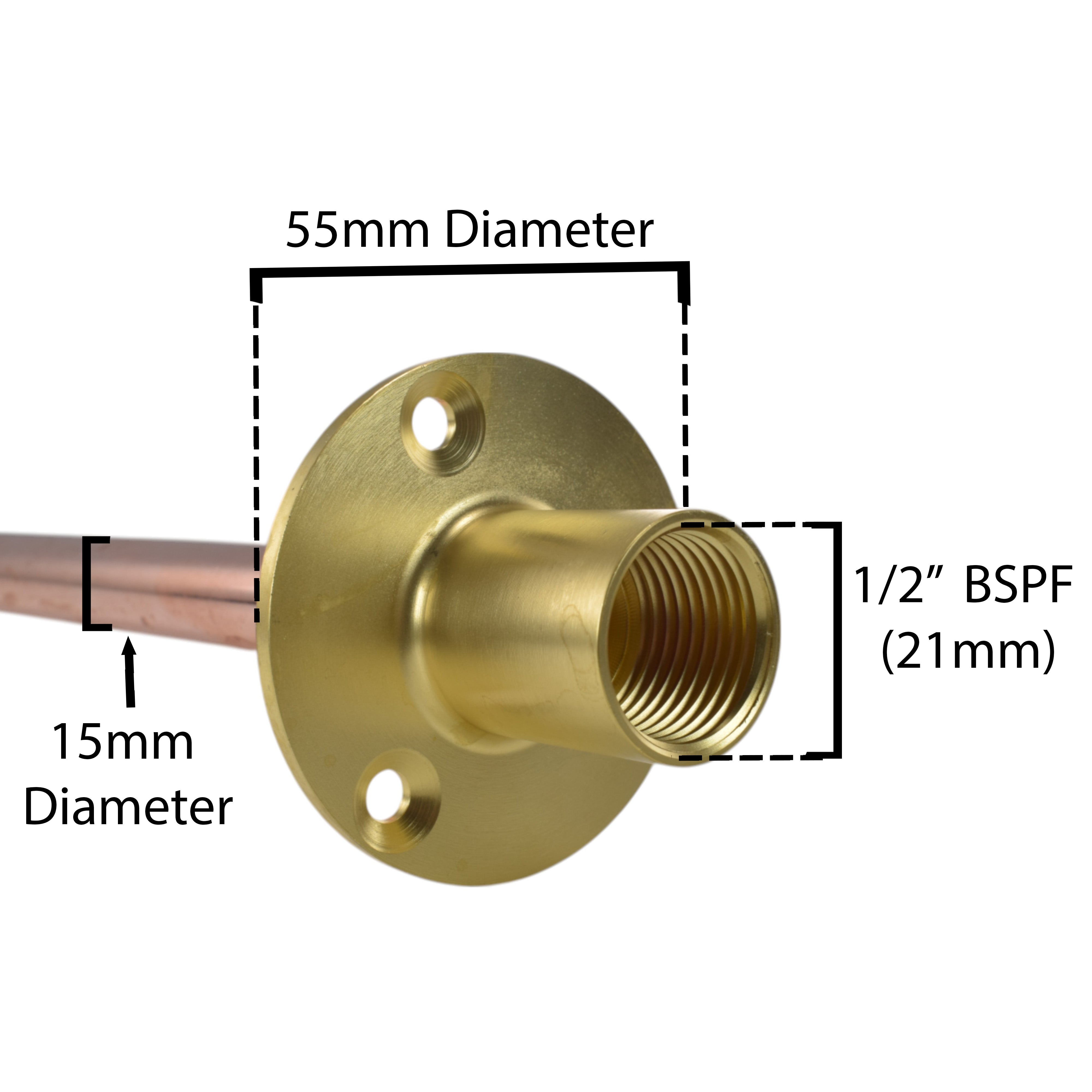 Polished Brass 13mm Barb Tap STANDARD Connection Kit x2