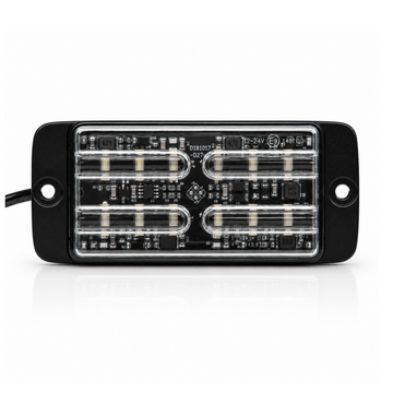 Ultra Slim 12 LED R65 Surface Mount Warning Light – Amber LED Strobe Module 12/24V