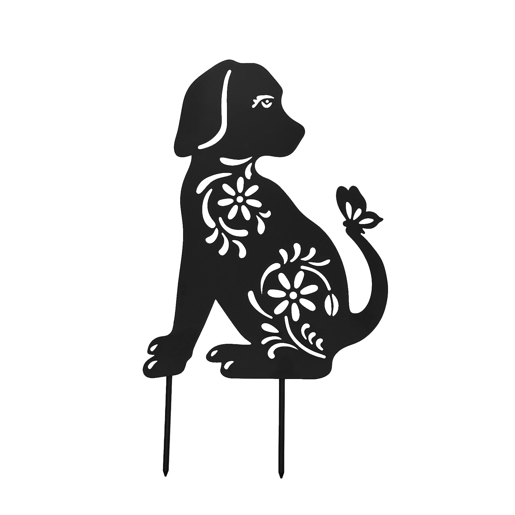 Metal Cat and Dog Silhouette Garden Ornament