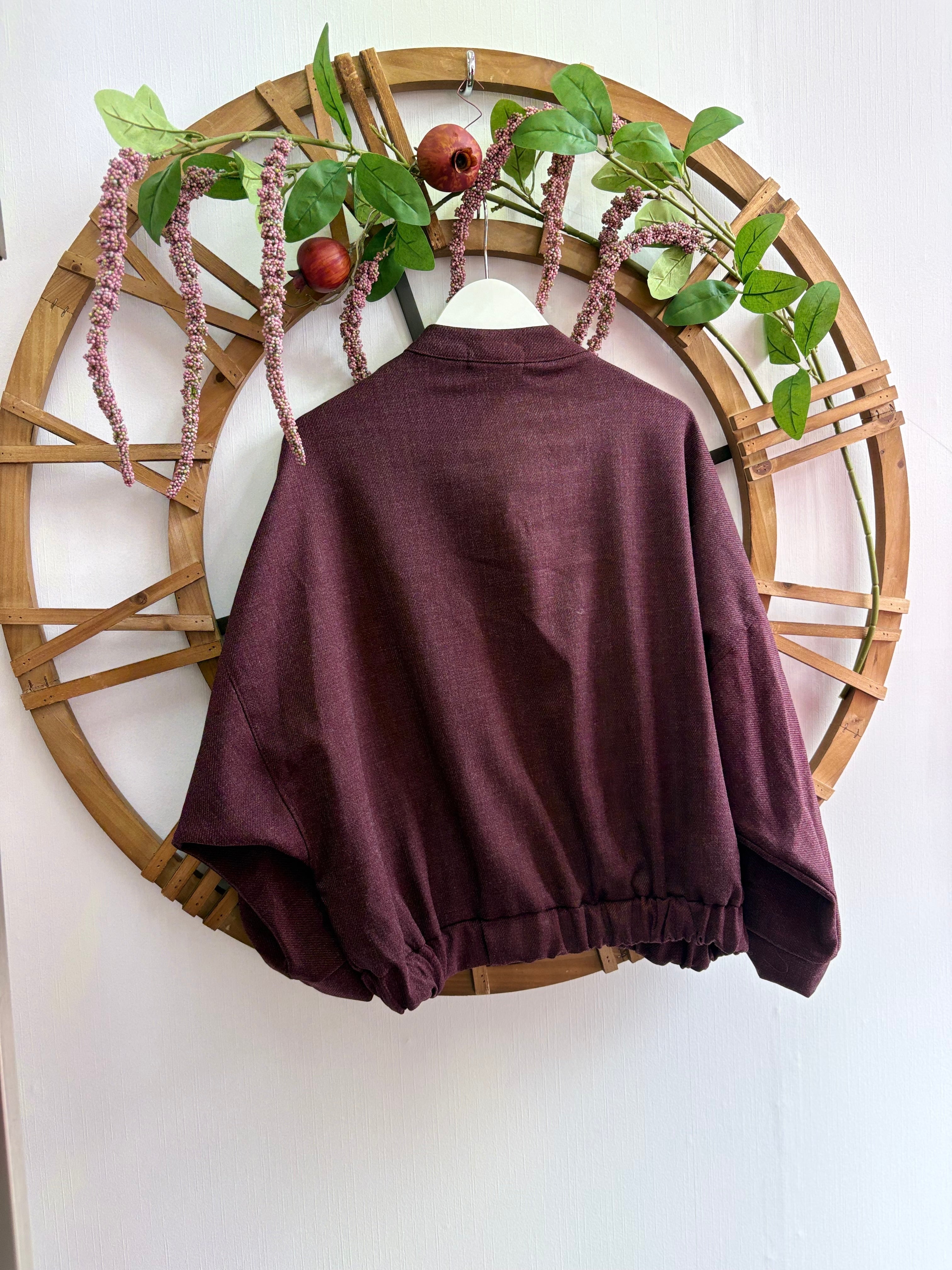 Luxtyle Berry Button Front Jacket – Fits up to 16/18