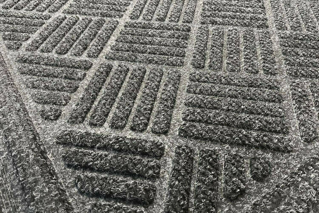 Eco Friendly Chequered Door Mat - Grey
