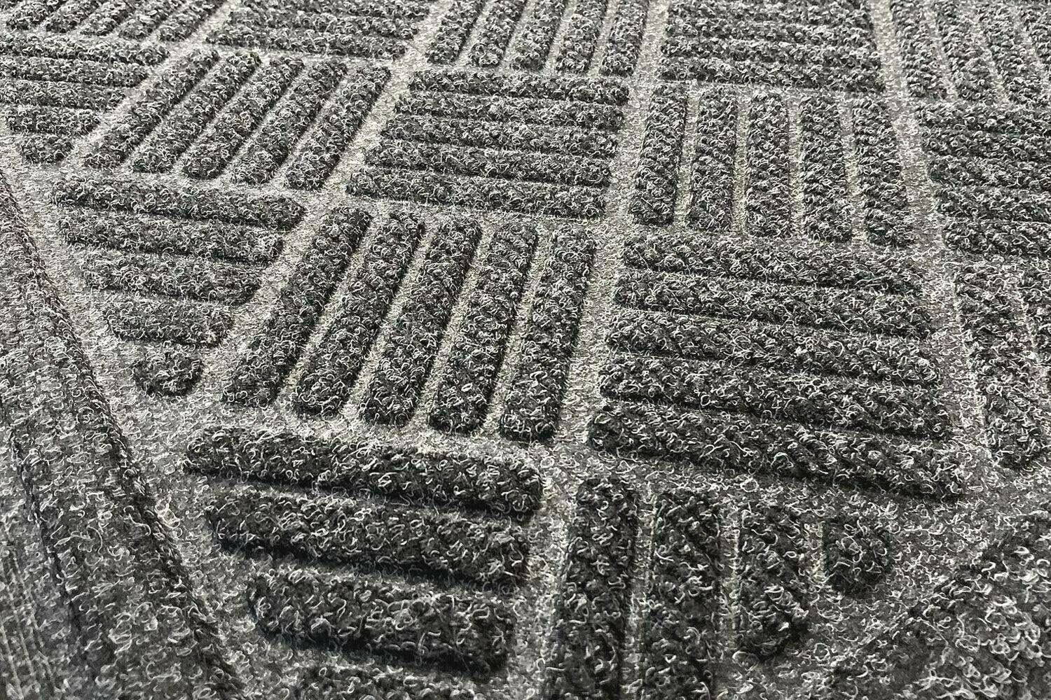 Eco Friendly Chequered Door Mat - Grey