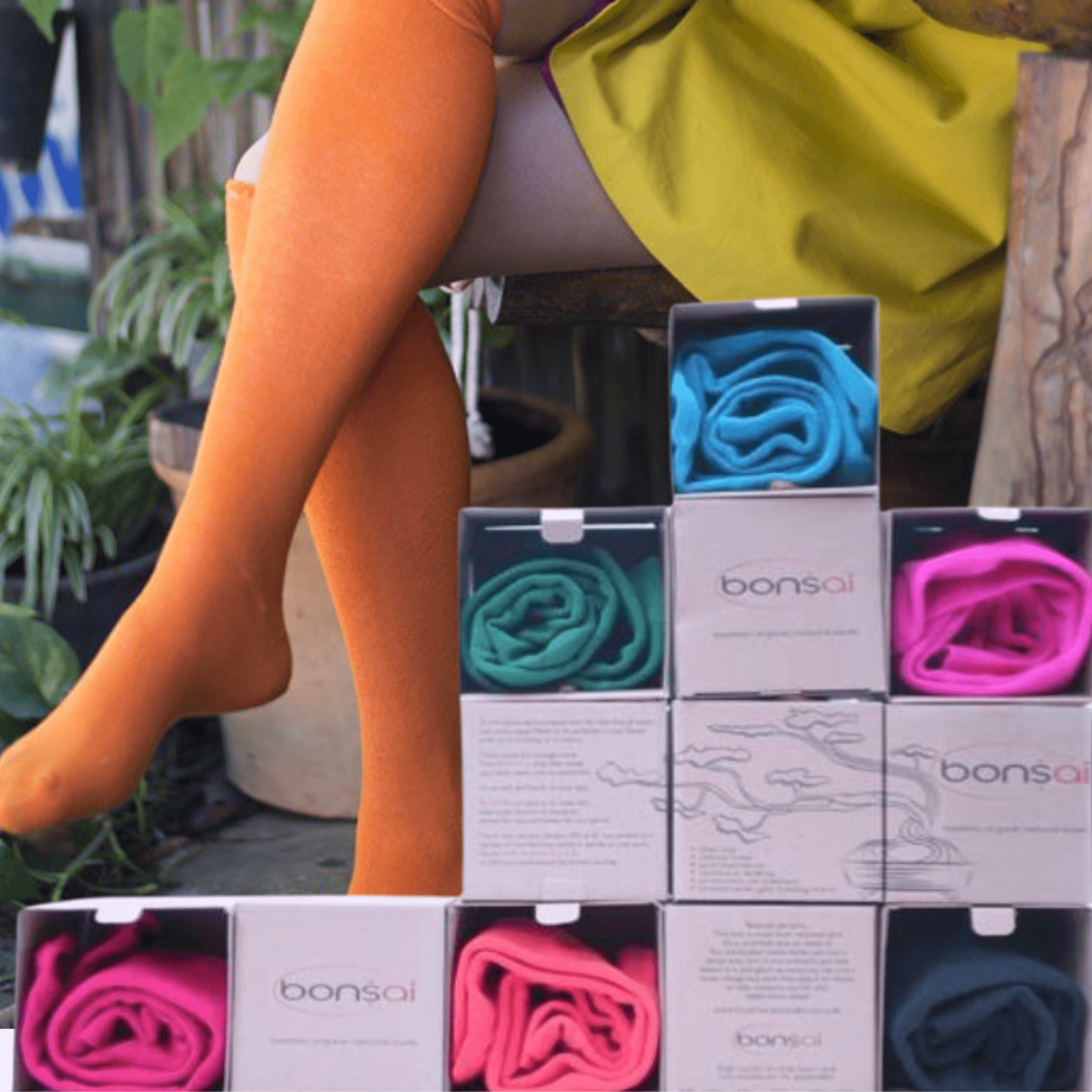 Knee-High Bamboo Thermal Socks -  Wellington Boots Socks Organic Thermal - Pink Punch