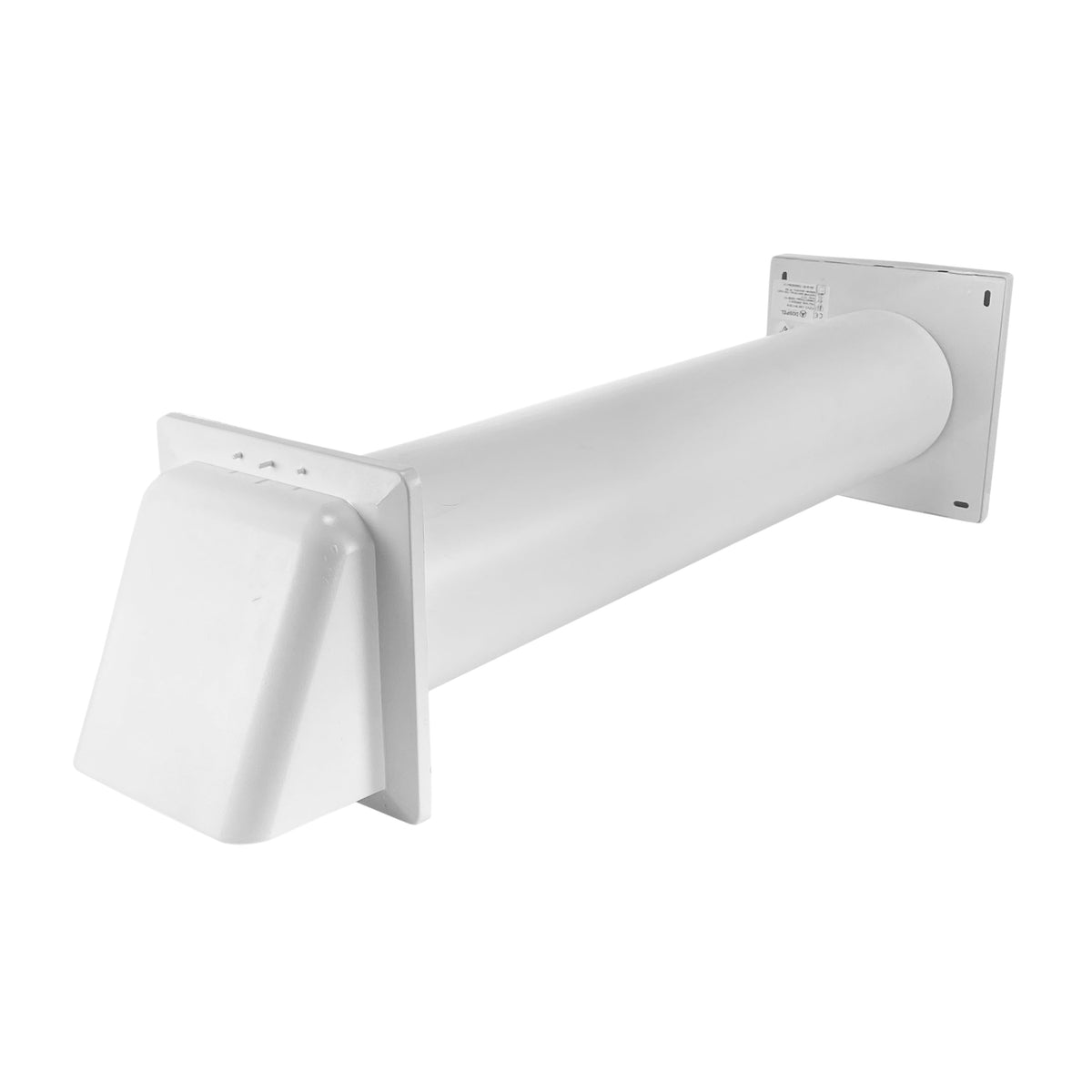 Styl Timer/Humidistat Fan Through Wall Ventilation Kit 100mm Pipe White Vent