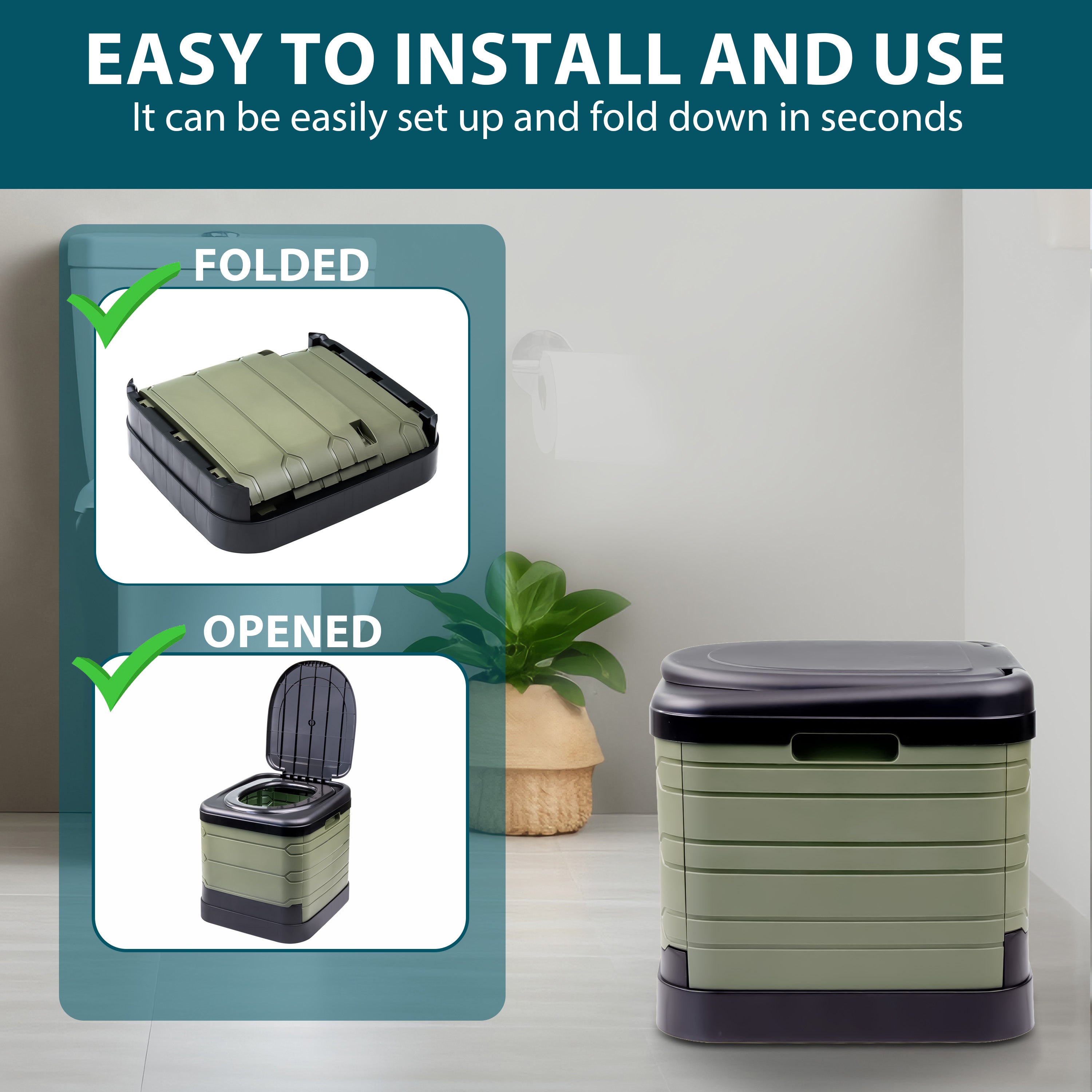 24L Portable Folding Camping Toilet