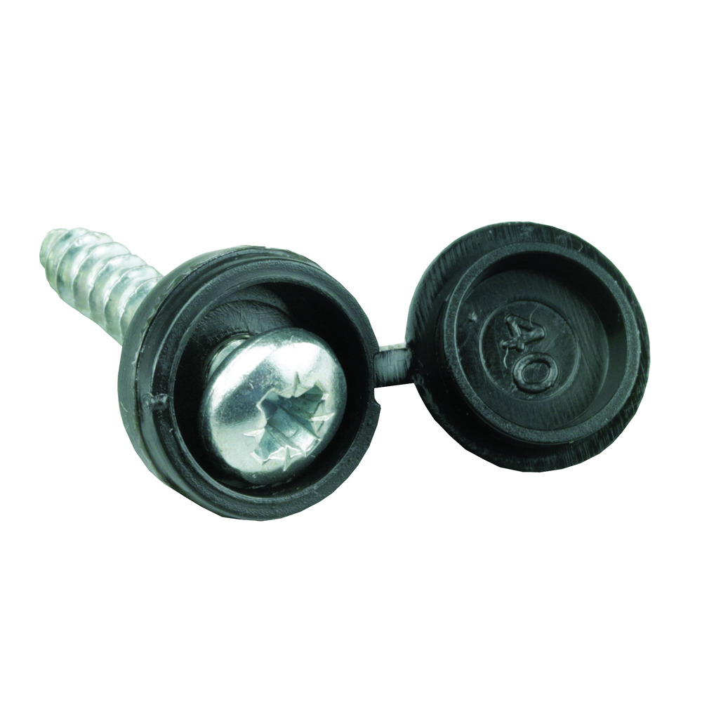 Number Plate Fixing Kit Self-tapping Flip Top Screws - 6 pack
