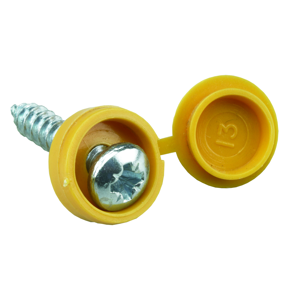 Number Plate Fixing Kit Self-tapping Flip Top Screws - 6 pack
