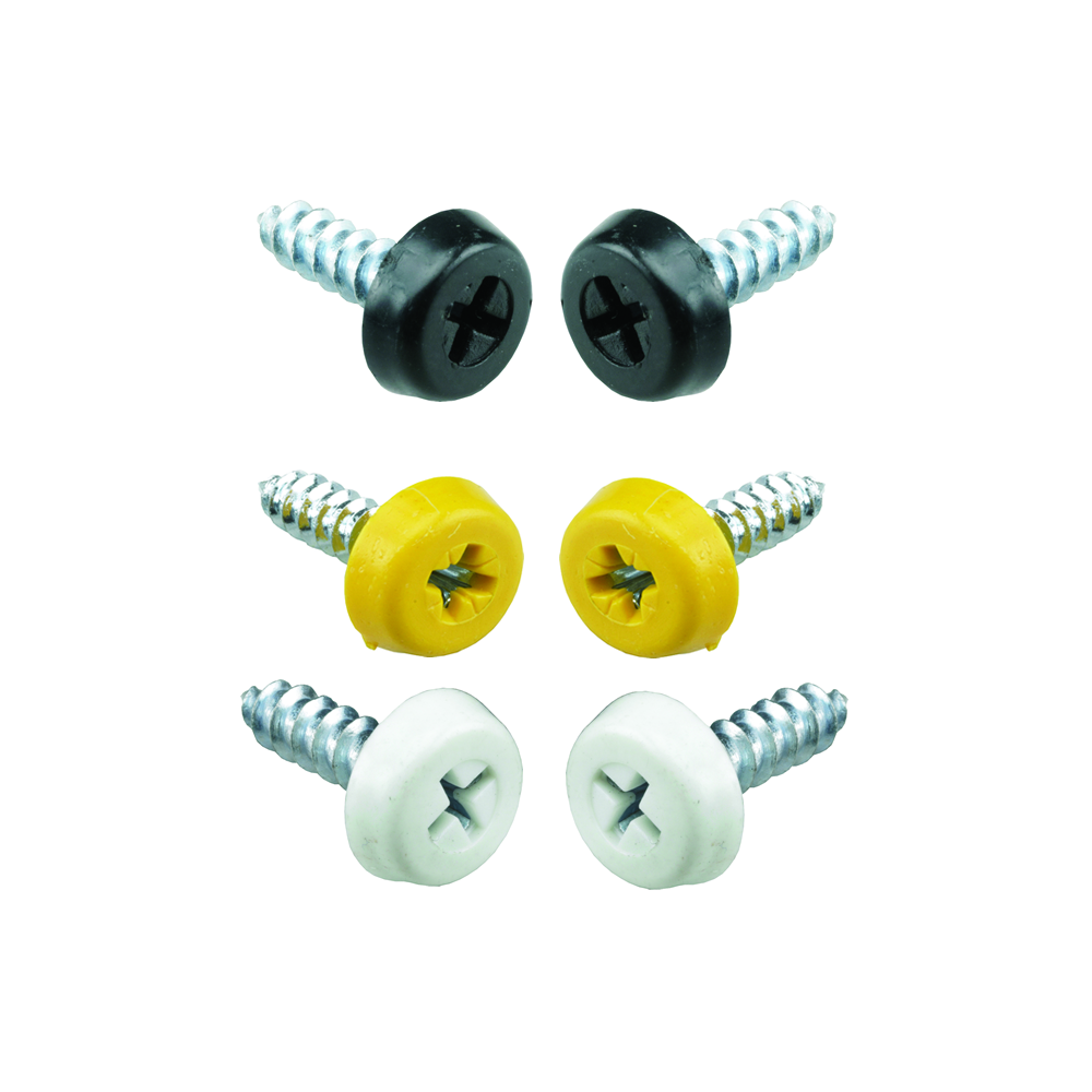 Number Plate Screws Fixing Kit Polytop Screws (18mm) - 6 pack – Empire ...