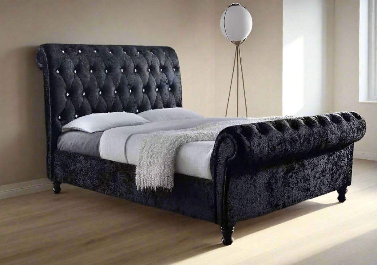 The Sleigh Bed Frame: UK Chesterfield Bed Frames