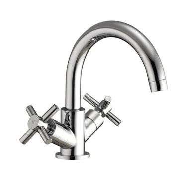 Fusion X Head Chrome Basin Mixer Tap w/ Swivel Spout & Click-Clack Waste