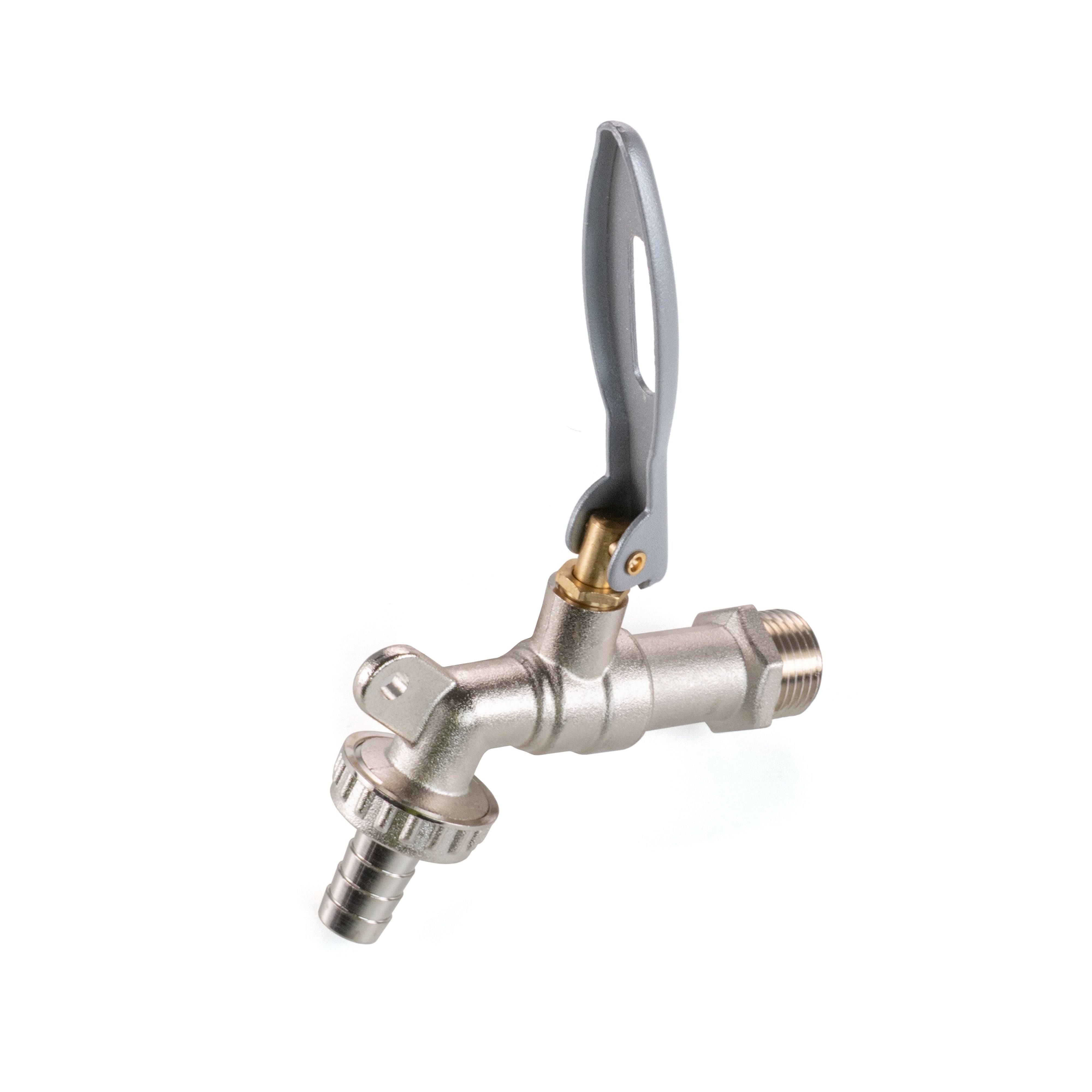 IBC 2" S60X6 - 1/2" BSP Extender Adaptor with Lever Tap Hose Barb and Lever Lock