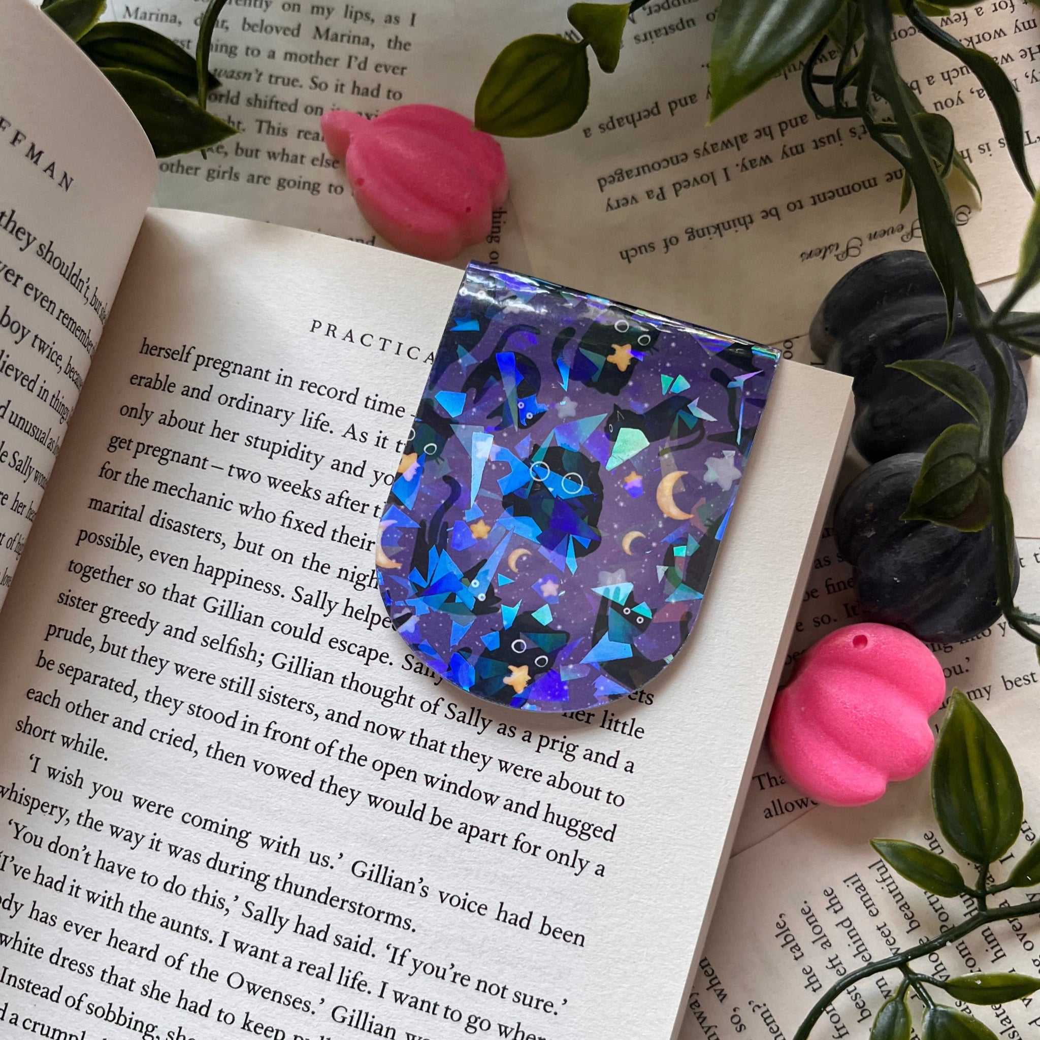 Galactic Cats Purple Magnetic Bookmark
