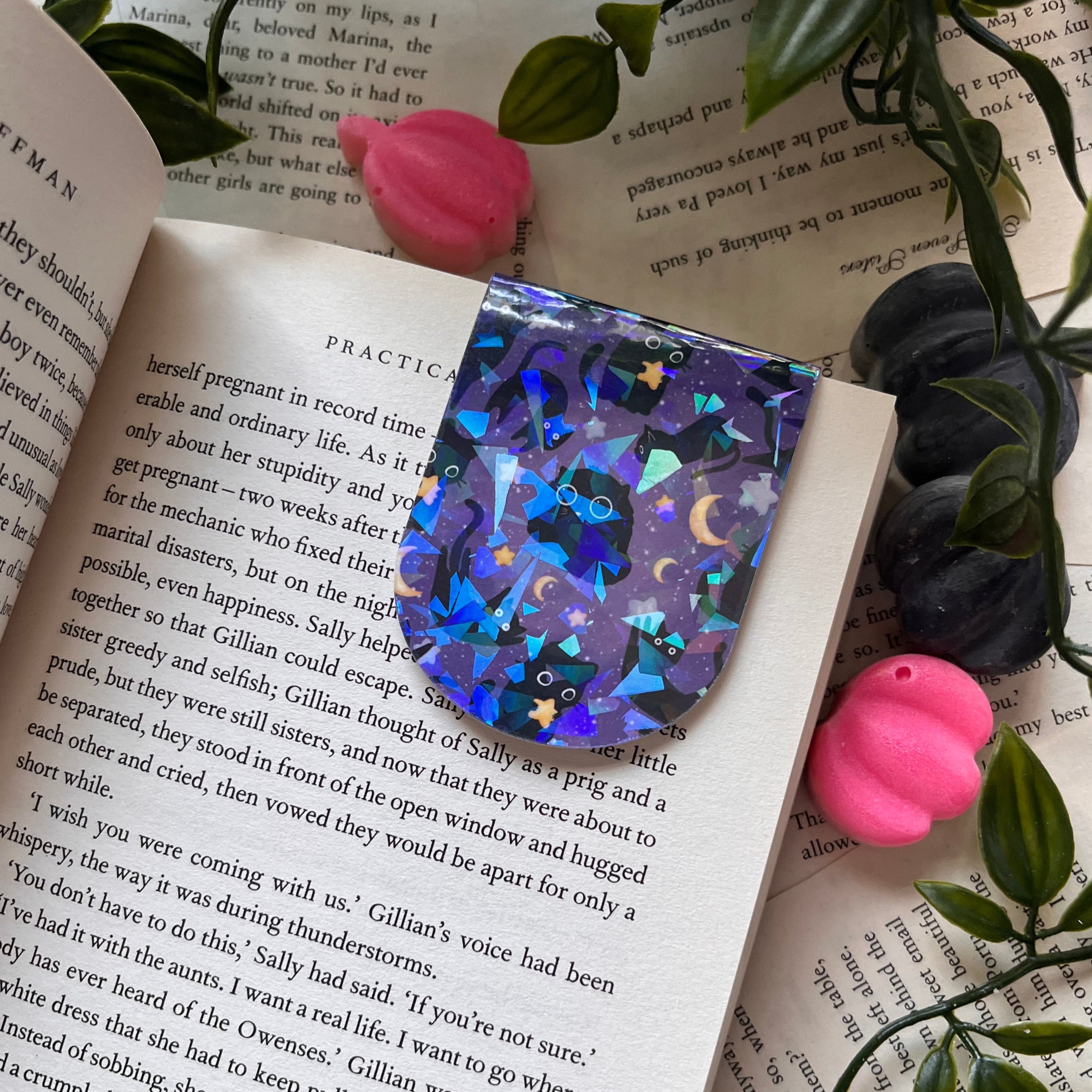 Galactic Cats Purple Magnetic Bookmark