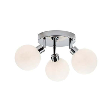 Geo Round Frosted Glass Triple Spotlight