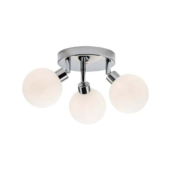 Geo Round Frosted Glass Triple Spotlight