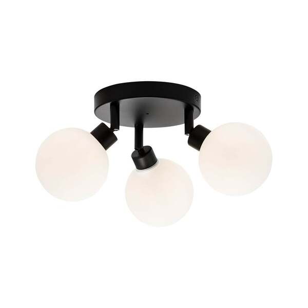 Geo Round Frosted Glass Triple Spotlight