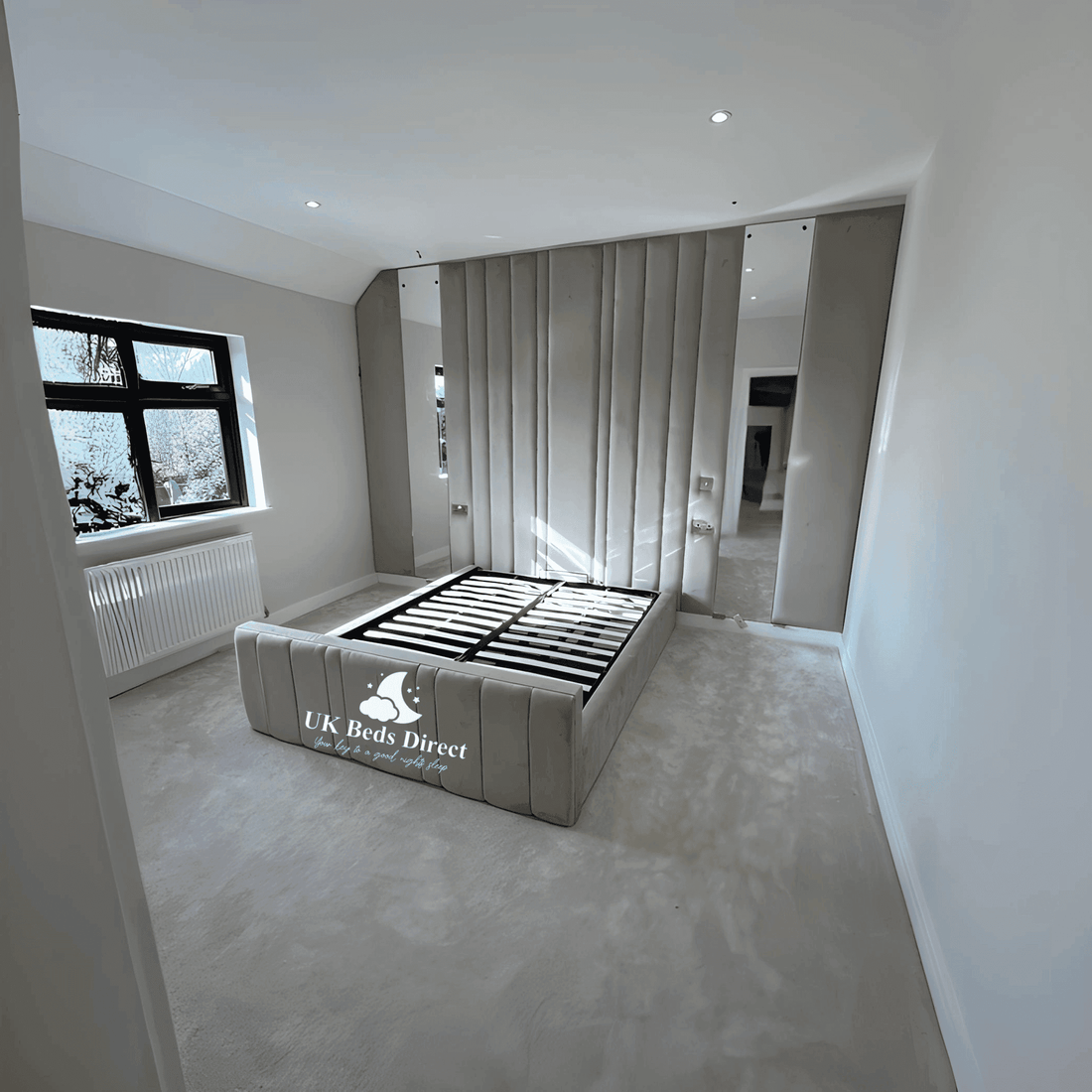 Vienna Wall Panel Bed – Bespoke Upholstered Bed Frame with Installation