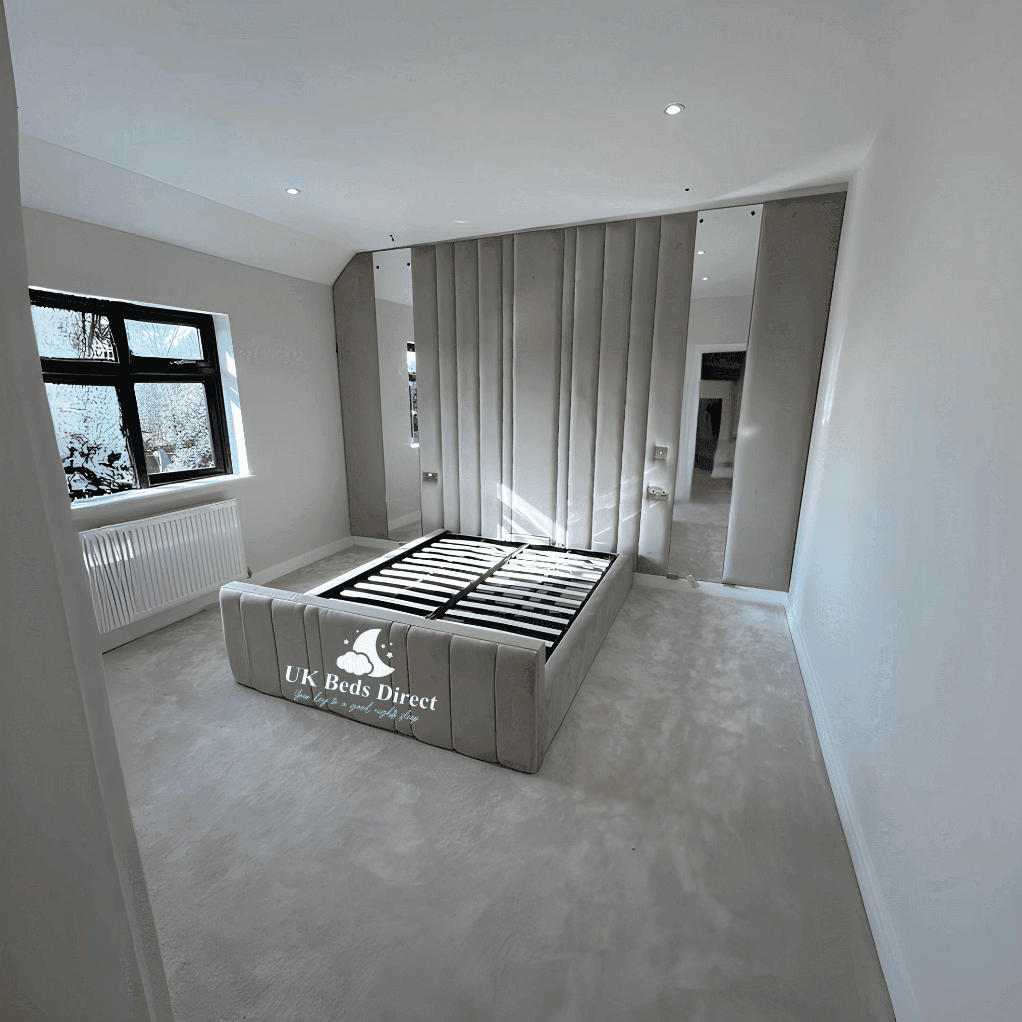 Vienna Wall Panel Bed – Bespoke Upholstered Bed Frame with Installation