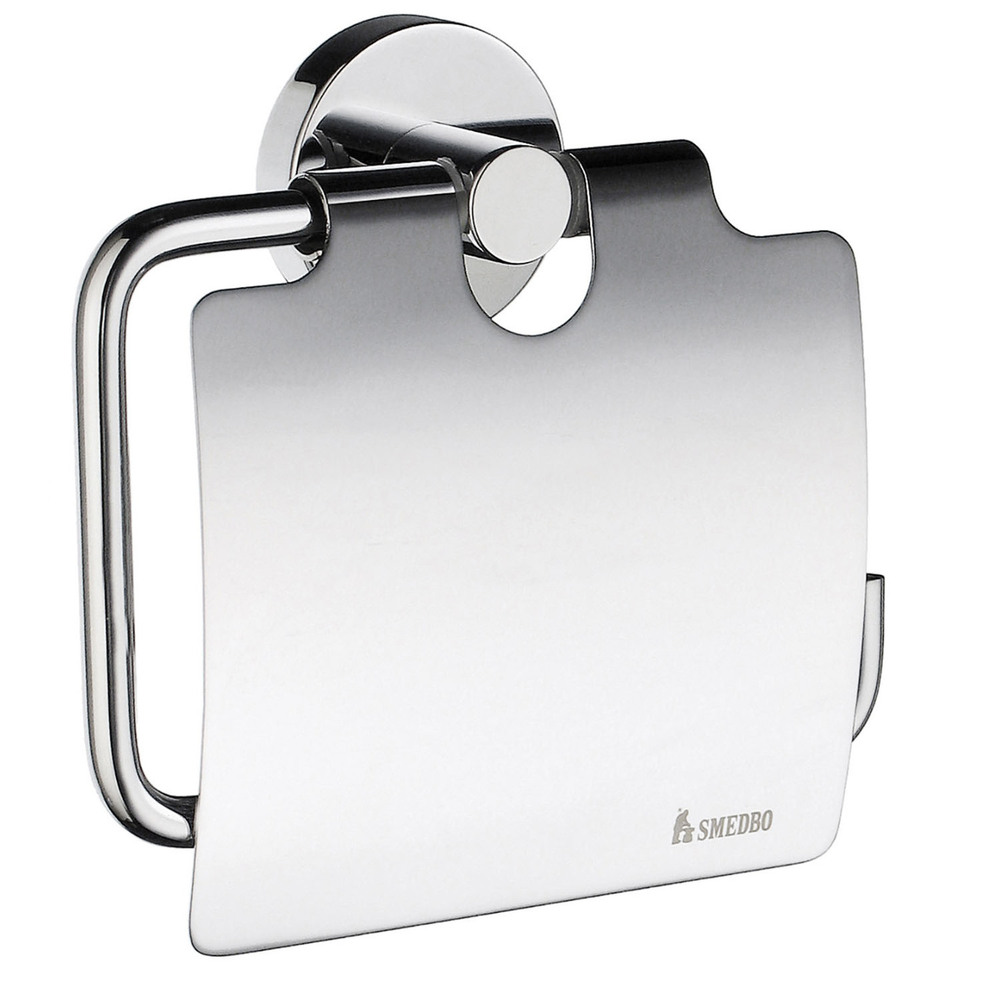 Smedbo Home Toilet Roll Holder with Cover – Polished Chrome HK3414