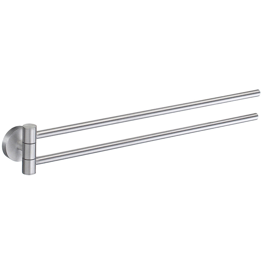 Smedbo Home Double Swing Arm Towel Rail 44cm Brushed Chrome HS326
