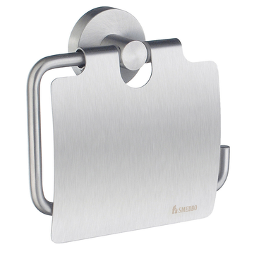 Smedbo Home Toilet Roll Holder with Lid Brushed Chrome HS3414
