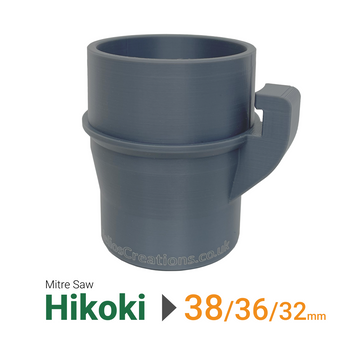 Adapter for Hikoki C3610DRA / C8FSHG Mitre Chop Saw – 32/36/38mm Hose Connector