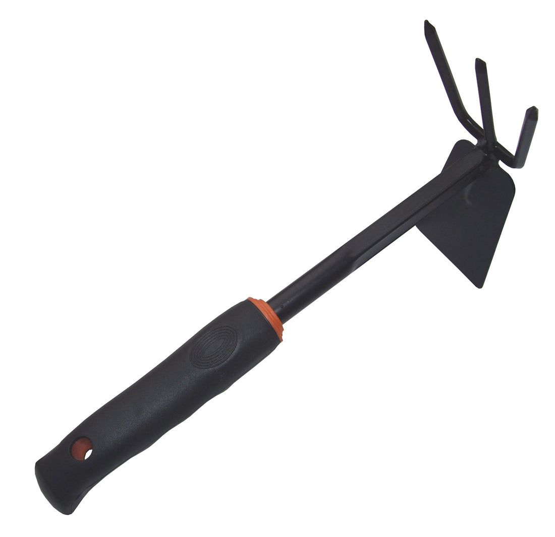 Garden Hoe Garden Rake 2 in 1 Gardening Tools, 3 Prong Garden Fork for Garden Soil, Hand Hoe Hand Rake Cultivator Garden Tool, Soil Rake & Mattock Gardening Tool