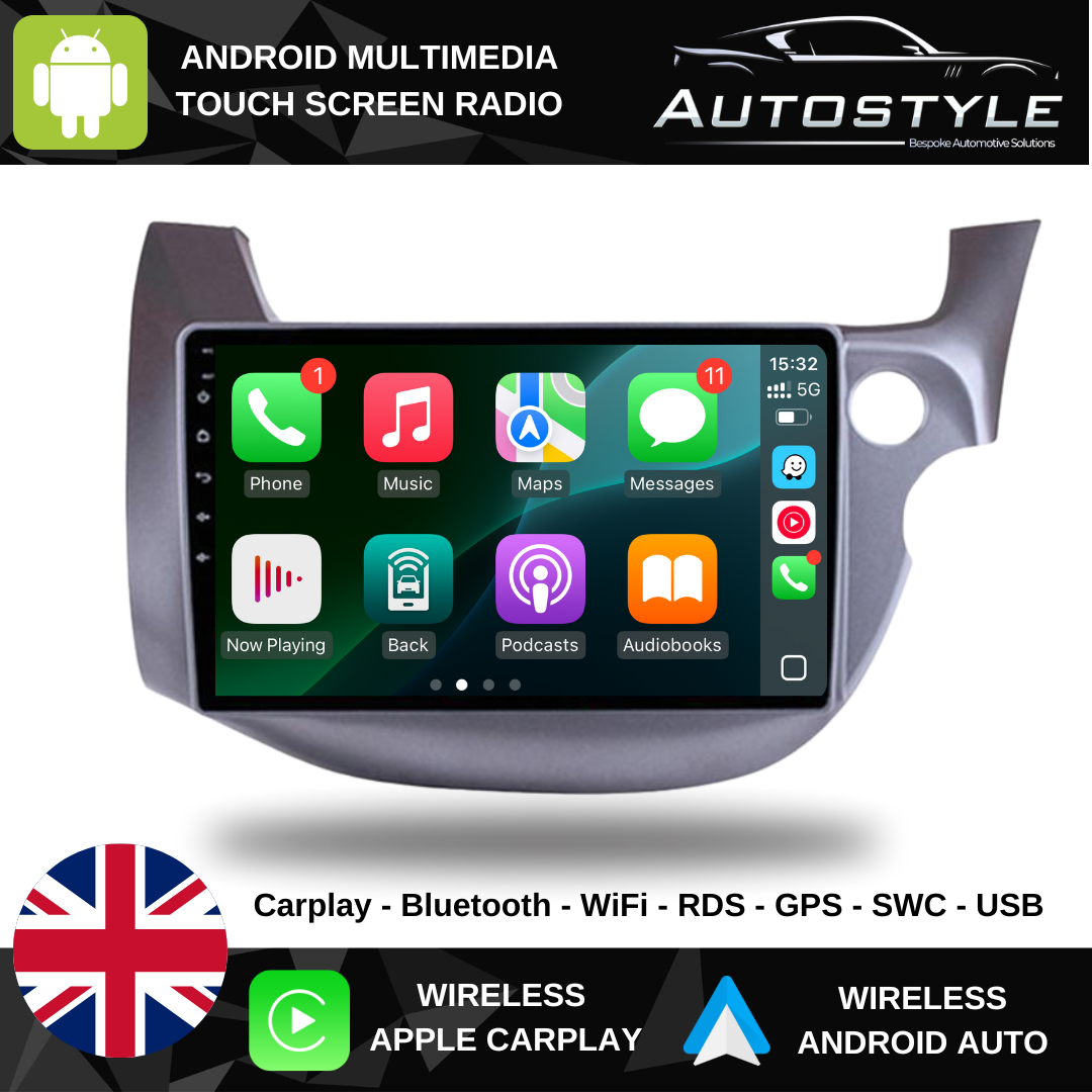 Honda Fit 2 GE Jazz Apple Carplay / Android Auto 10" Stereo Upgrade 2007-2014