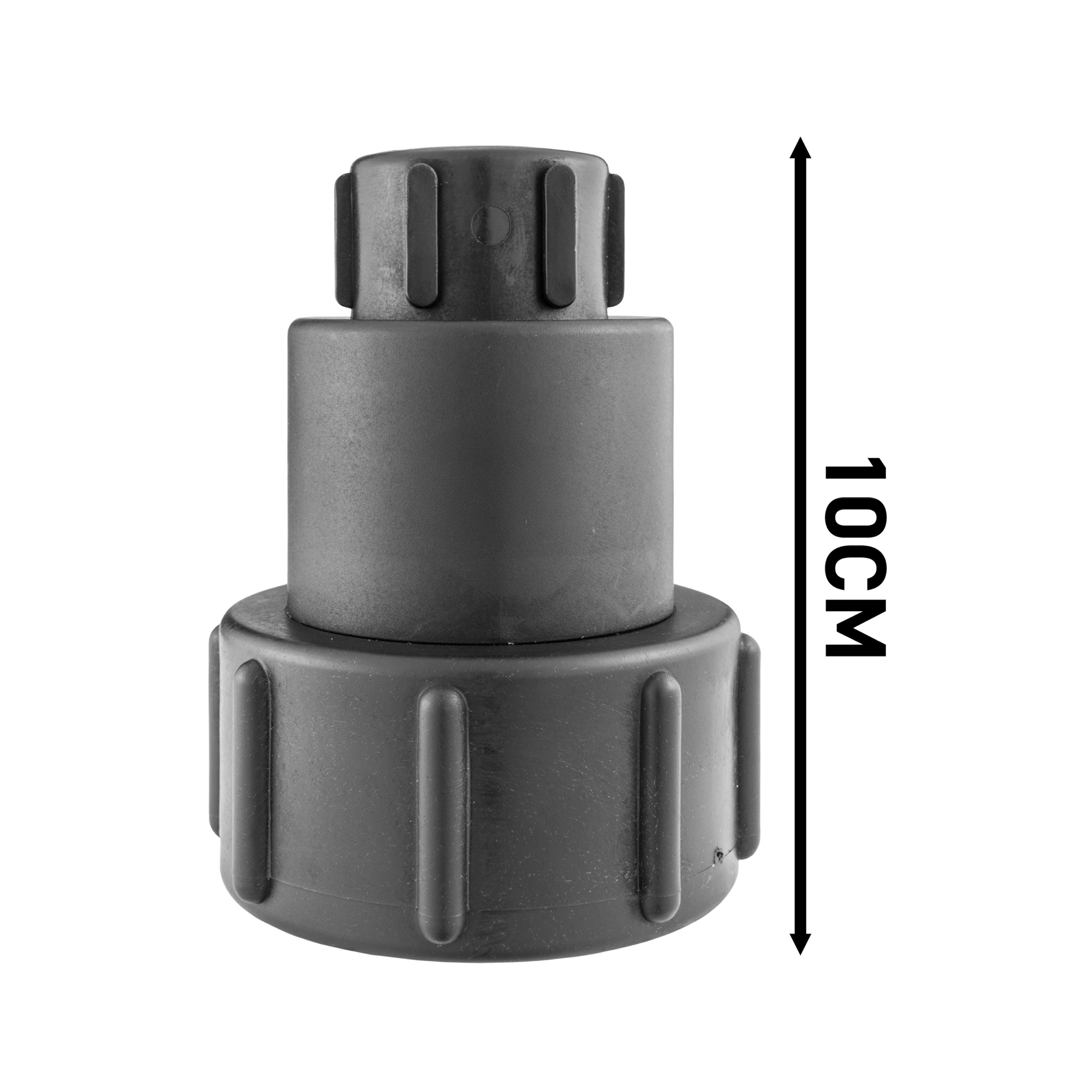 IBC 2" S60X6 - 1/2" BSP Extender Adaptor with Lever Tap Hose Barb and Lever Lock