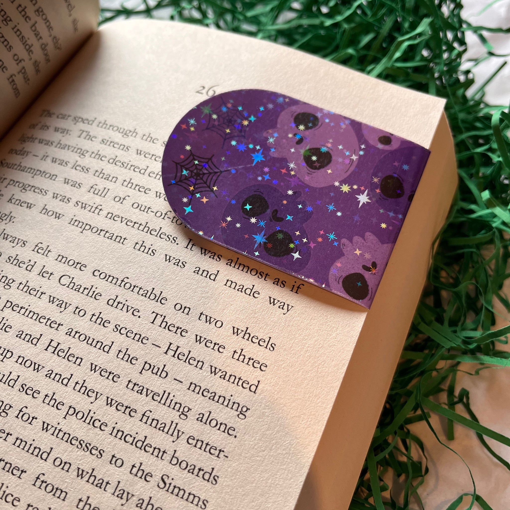 Purple Skulls magnetic bookmark