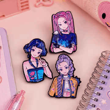 KPop Demon Hunters Huntrix Enamel Pin Badge | Bag Charm & Collectible Accessory