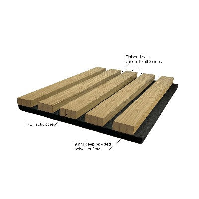 JB Kind Oak Acoustic Wall Panel 2400mm x 600mm
