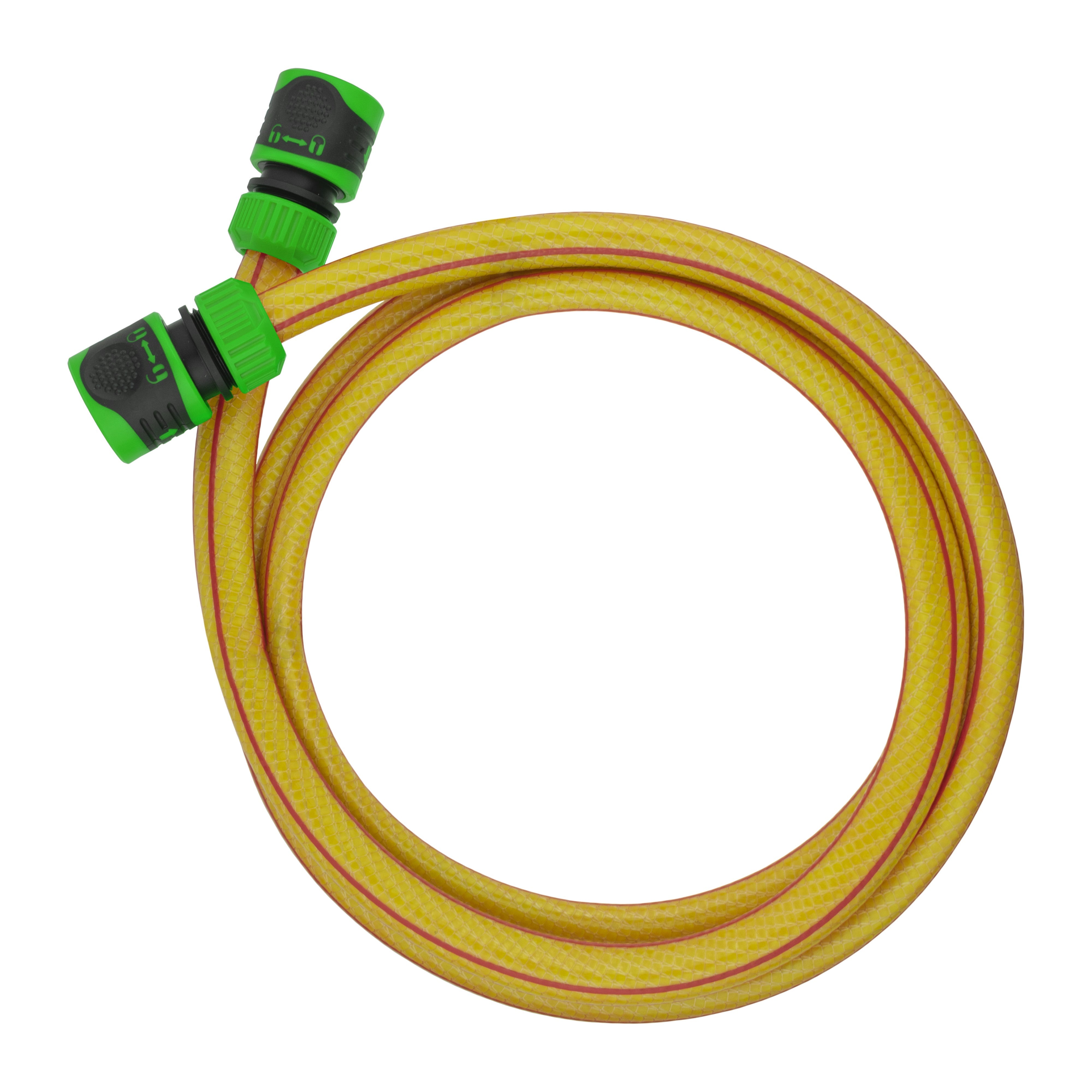 Premium Garden Hose Yellow with Green Lock Connectors