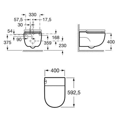 Meridian N Wall Hung Toilet with Integrated Cistern and Seat