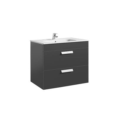 Debba Unik 2 Drawer Wall Hung 800mm Bathroom Vanity Unit - All Colours