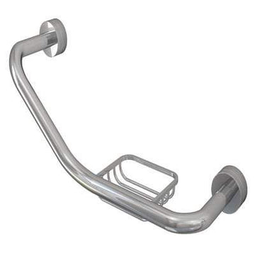 Angled Grab Rail with Integrated Soap Dish