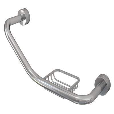 Angled Grab Rail with Integrated Soap Dish