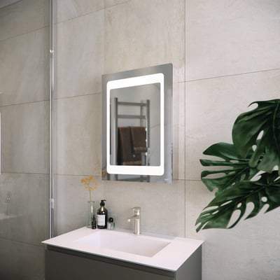 LED Illuminated Mirrored Recessable Cabinet
