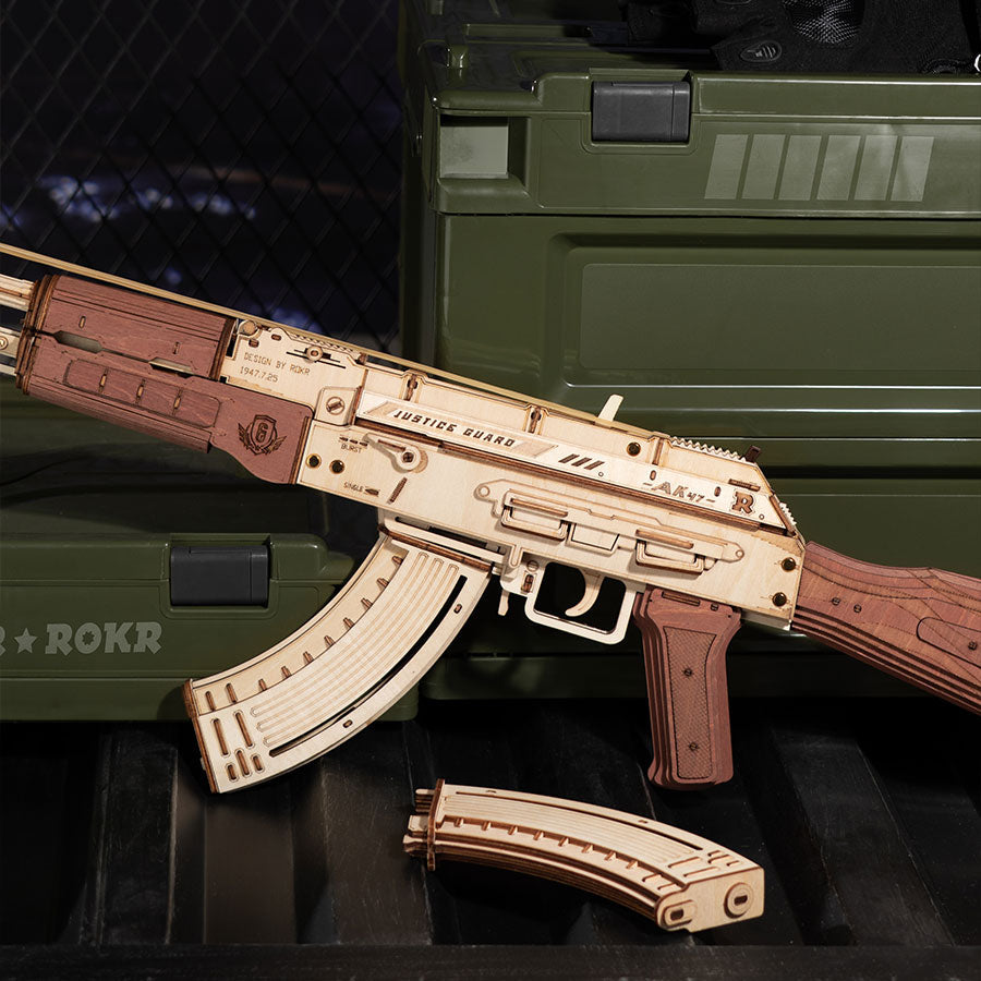 AK-47 Assault Rifle Wooden Construction Toy